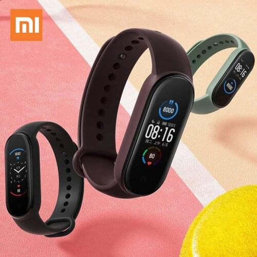 New Xiaomi Mi Band 5 Smart Wristbands Miband 5 Bracelet Heart Rate Fitness Bluetooth Sport Large Color Screen