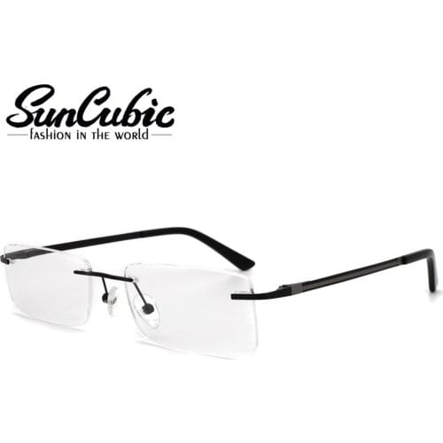 Myopia Rimless Glasses Eyewear Business Male Men Women Female Ultra-Light Large G176