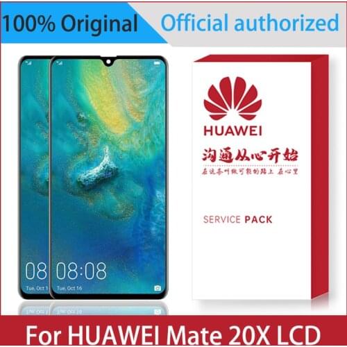 Original 7.2'' FHD 1080 x 2244 Display For Huawei Mate 20X LCD Touch Screen Digitizer Assembly Display Repair Parts With Frame