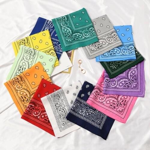 Fashion Vintage Bohemia Print Bandana Hair Bands for Girls Women Headband Square Scarf Face Mask Cross Turban Bandanas Headwear