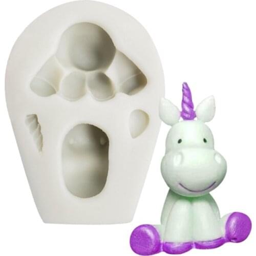 Cartoon Unicorn Silicone Mold for Fondant Cake Decor, Cupcakes, Sugarcraft, Cookies, Cards Clay Bakeware Tools
