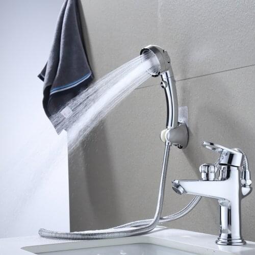Bathroom Washbasin Faucet Brass External Shower Set Hot and Cold Water with Sink Hose Hair Washing Handheld Shower