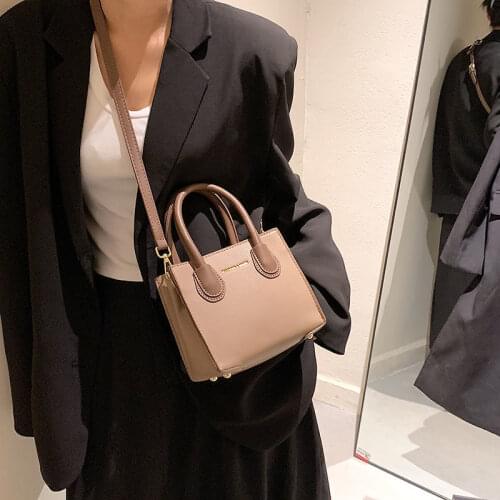 Shoulder Bag Female Designer Crossbody Bag Handbag Backpack Retro Women Fashion 2021 Soft PU Leather All-match Contrast Color