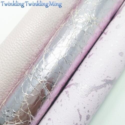 PINK Glitter Fabirc, Crack Litchi Faux Leather Fabric,Synthetic Leather Fabric Sheets For Bow A4 8"x11"Twinkling Ming XM377