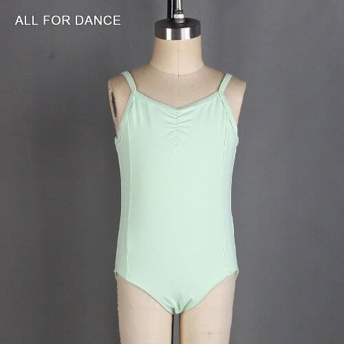 Childrens Pinch Front Camisole Leotard with Low Back Design Cotton Leoatds for Girls Ballet Dancing Cloth Dance Wear 03D0022