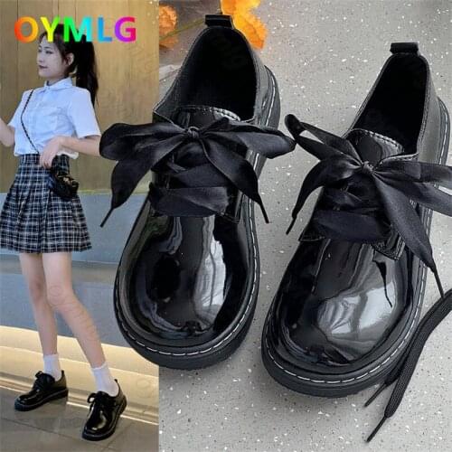 Small leather shoes womens 2021 new thin summer thick-soled loafers black flat retro single shoes autumn women flat shoes