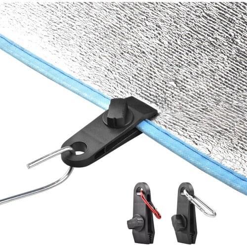 10pcs Tarpaulin Clips Tent CLAMPS Camping Burner Stove Cans Tank Adapter Reusable for Outdoor Awning Caravan