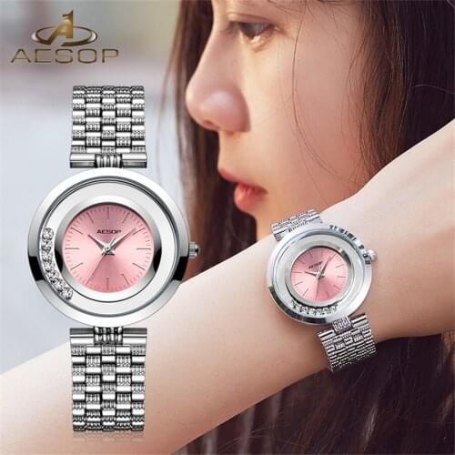 AESOP Silver Watch Women Quartz Watches Ladies Top Brand Luxury Female Wrist Watch Girl Diamond Clock Relogio Feminino 2018