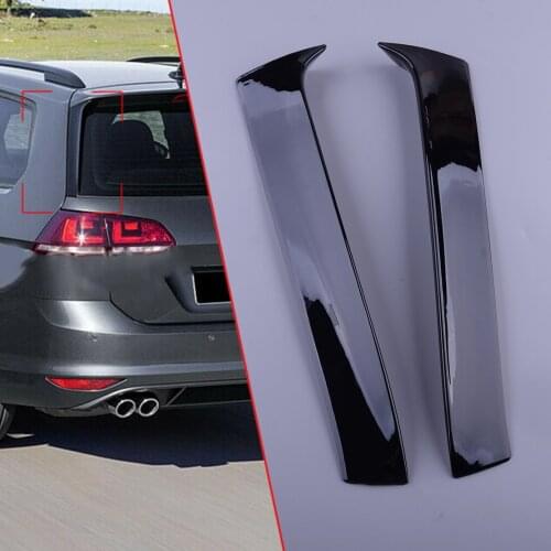 1 Pair Black Rear Window Side Spoiler Wing Cover Left & Right Fit For VW Golf 7 Variant Wagon 2013 2014 2015 2016 2017 ABS
