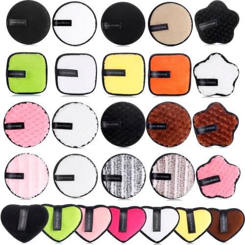 1Pc Microfiber Reusable Makeup Remover Pads Make-up Wipes Cloth Washable Cotton Pads Skin Care Cleaning Puff Cleaning Pads Tool