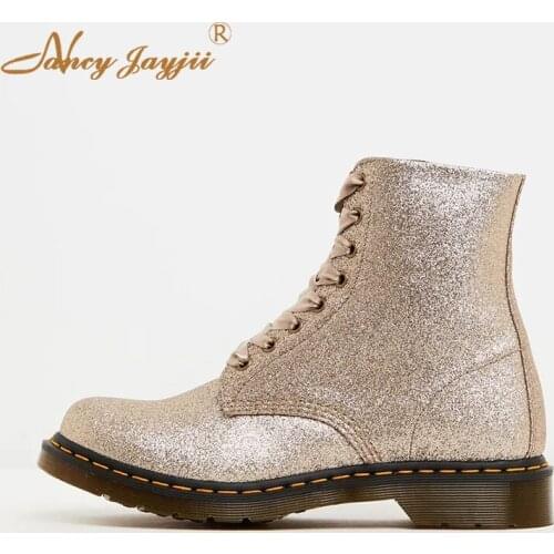 Sequined Cloth Women Adult Lady Boots Cross-tied White Solid Ankle Round Toe High Square heels Mature Concise Nancyjayjii 2019