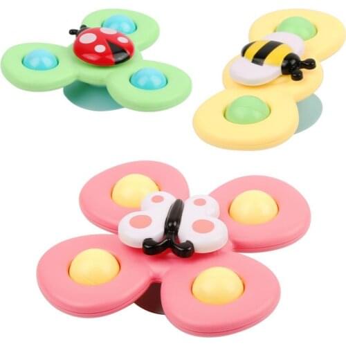 3pc/ set top, bell, three color insect sucker, twirl and twirl, childrens rattle table, soothing Babys water bath toy J0682