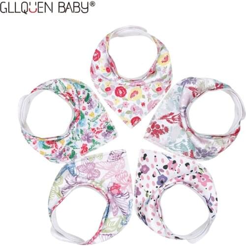 5-Pack Baby Bandana Bibs Gllquen Baby Girl Bibs For Drooling and Teething, Super Absorbent Bibs Baby Shower Gift