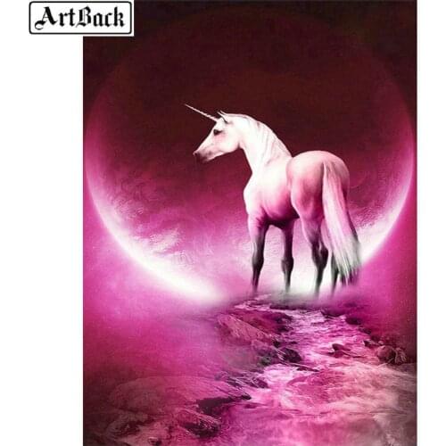 5d diamond painting unicorn purple icon full square / round drill animal sticker diamond mosaic kit gift resin diamond embroider