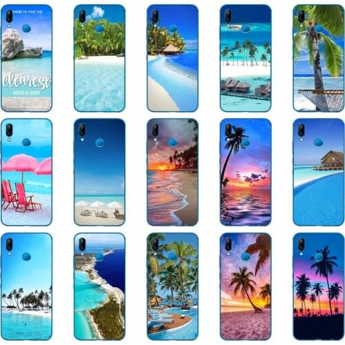 75D summer Beach Scene at Sunset on sea Soft Silicone Cover for Huawei P9 P10 P20 P30 Lite mate 10 20 PRO lite p smart 2019 case