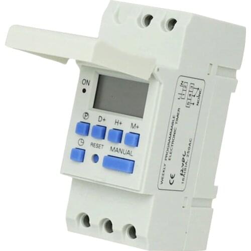 Free shipping CE DIN RAIL DIGITAL 16 sets PROGRAMMABLE TIMER SWITCH AC 220V / 110V ,DC 12V 16A 25A GOOD temporizador Din Rail