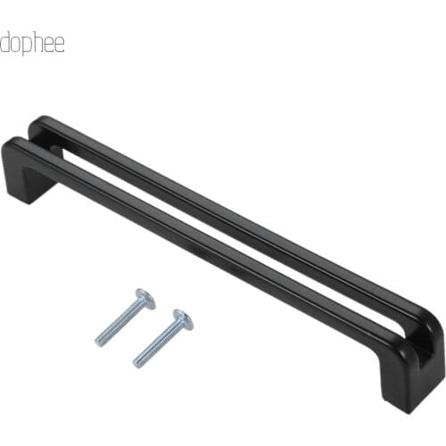 Dophee 1pc 160mm Cabinet Knobs Handle Door Black Zinc Alloy Hardware Drawer Pull Wardrobe Door Long Handle Hardware