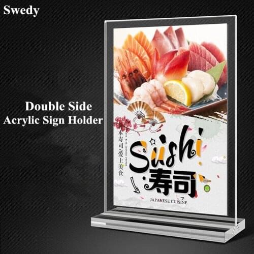 A4 Double Sided 8.5x11 Inch Restaurant Table Menu Holders Picture Poster Frames Table Numbers Acrylic Sign Holder Stand