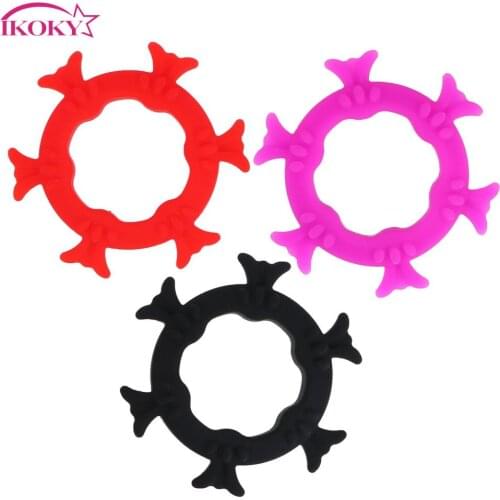 IKOKY Elasticity Sex Toys for Men Penis Ring Male masturbation Delay Ejaculation Dildo Extender Cock Ring