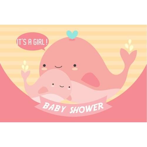 Birthday Backdrop Cherry Pink Shark Baby Shower Photography Background Holiday Celebration Photo Booth Studio Decor