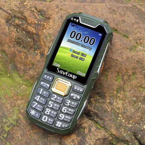 Two Flashlight FM Long Standby Celular Power Bank Rugged Outdoor Telephone Shockproof Dual SIM Big Voice Cell Phone Russian
