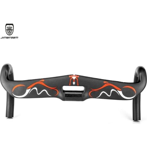JIMAITEAM New Full Carbon Road Bike Handlebar Bent Bar Internal Routing Bicycle Parts 400/420 / 440mm Red / Matte