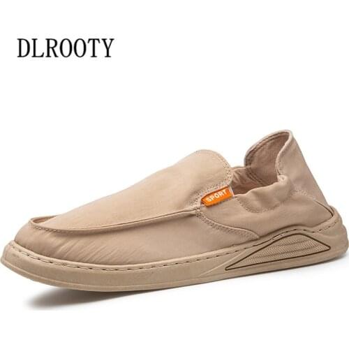 Men Sneakers Flats Casual Canvas Drive Shoes Fashion Outdoor Breathable Slip On Loafers Male Platform Walking Comfortable
