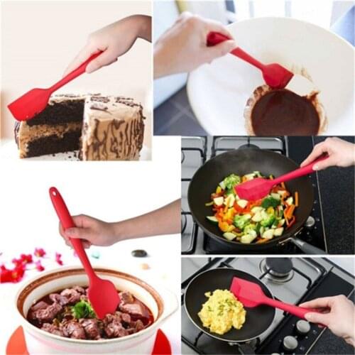Kitchen Silicone Cream Butter Cake Spatula Mixing Batter Scraper Brush Butter Mixer Cake Brushes Baking Tool Bakeware