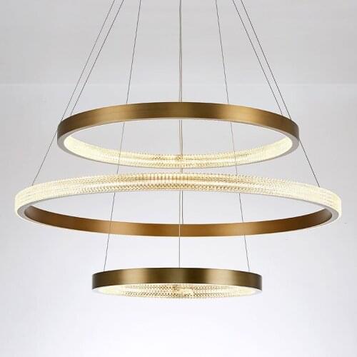 Nordic wrought iron chandelier postmodern electroplating gold bronze geometric line pendant lamp bedroom dining room suspension