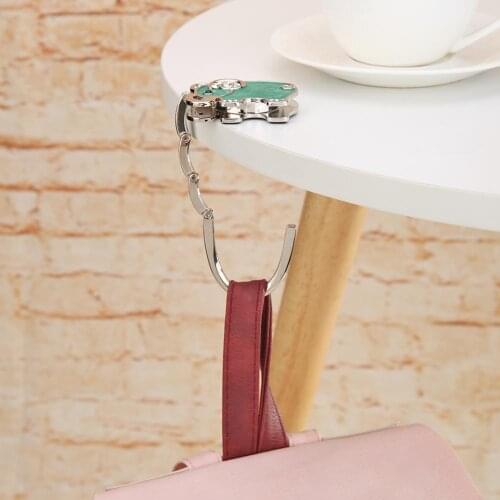 Metal Foldable Bag Hook Handbag Holder Little Elephant Shape Purse Hanger Table Hooks for Home Office Accessories