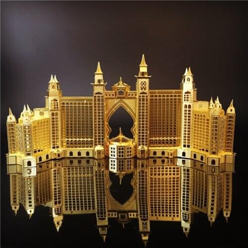 MMZ MODEL NANYUAN 3D Metal puzzle The Atlantis Hotel Dubai architecture Puzzle DIY 3D Laser Cut Model puzzle toys for adult