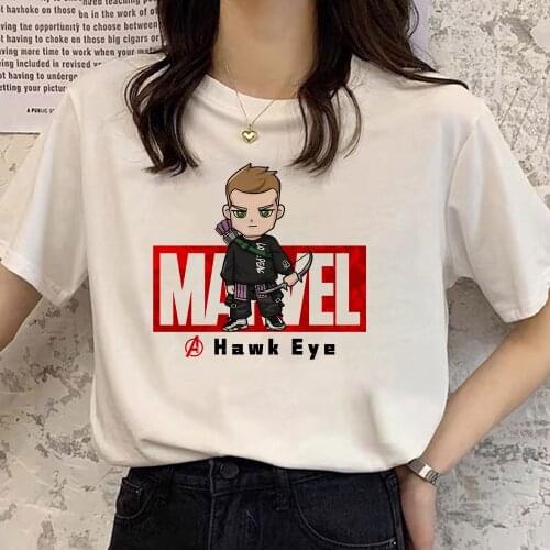Fashion Cartoon Marvel T-Shirt Hawk Eye Women Tshirt Anime Graphic Short Sleeve Female Clothes Dropship Tee Tops