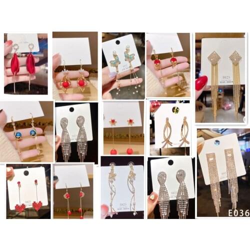 Fashion Red 925 Silver Drop Earrings long tassel earrings Flower Earrings Jewelry Pendientes Jewelry