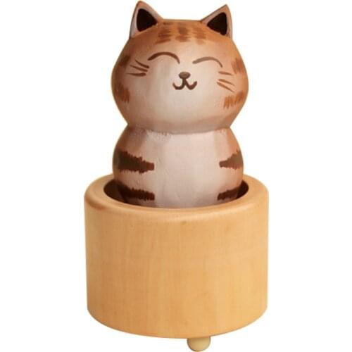Handmade Cat Music Box Music Box Spirited Away for Girls Cute Children 2021 New Year Christmas Holiday Birthday Gift