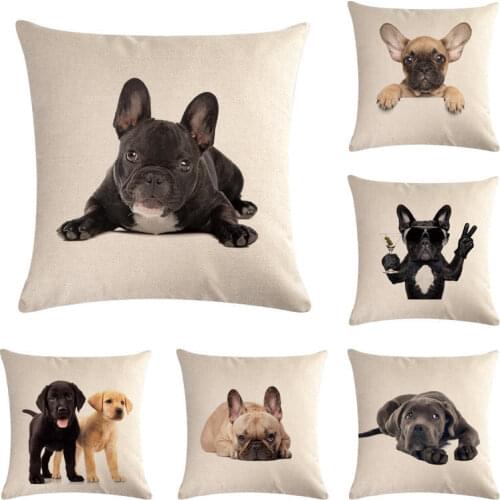 45*45cm Cute Animals Pet Dog Pattern Cushion Cover For Sofa Home Decor Almofadas 45X45cm Decorative Throw Pillows Case IN STOCK