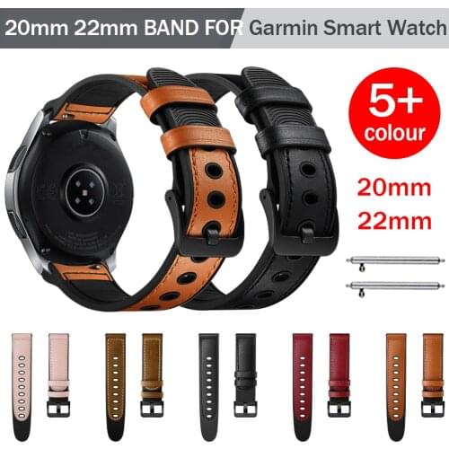 New Leather Strap for Garmin Venu Garmin Move 4 3 Garmin Active S Vivoactive 3 4 Band Bracelet Sport Belt Watchbands 20mm 22mm