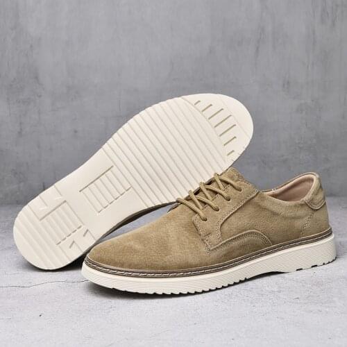 Spring New Suede Leather Men Shoes Oxford Casual Shoes Classic Sneakers Comfortable Footwear Korean Version Men Shoes