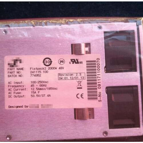 New FLATPACK2 2000W 48V 100-250Vac 12.5Amax/185Vac 53.5V/37.4A for Eltek High Efficiency Power Supply Rectifier Module