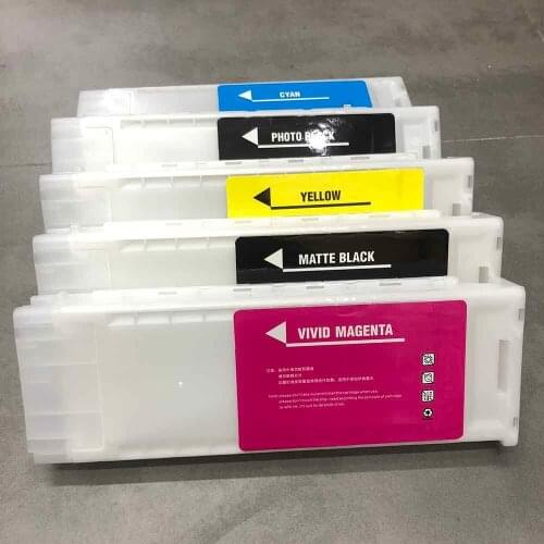 5 pcs/set 700ml refillable ink cartridgeswith chips for Epson SureColor T7000 ink cartridges