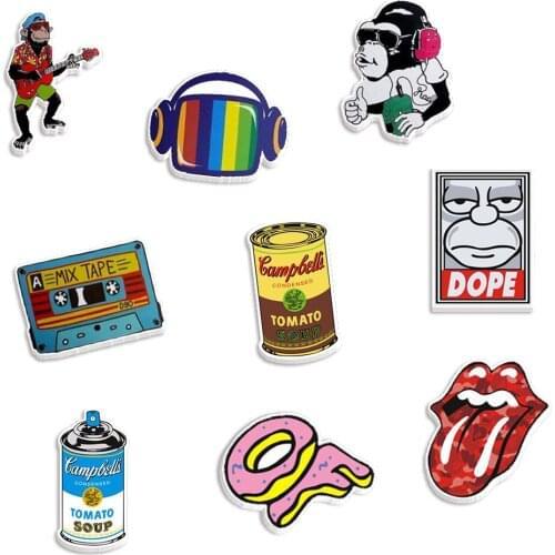 Custom Acrylic Cartoon Fashion Pattern Printed Planar Resins DIY Craft For Home Decoration Accessories