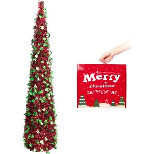 Christmas decoration 1.5m frosted red and green snowflakes, handmade Christmas tree, New Year decoration