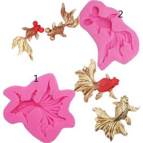 Koi Goldfish Shape Silicone Mold Handmade Silicone Dry Pisces Fondant Cake Mold Chocolate Fondant Mold