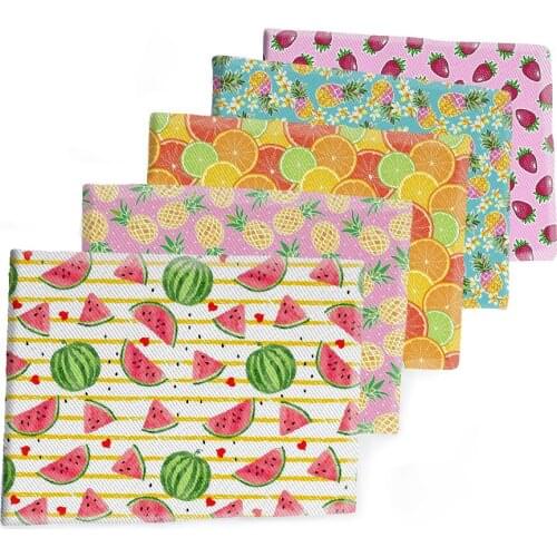 Fabric Summer Fruit Printed Polyester Cotton Twill Fabric Patchwor Printed 50*145CM