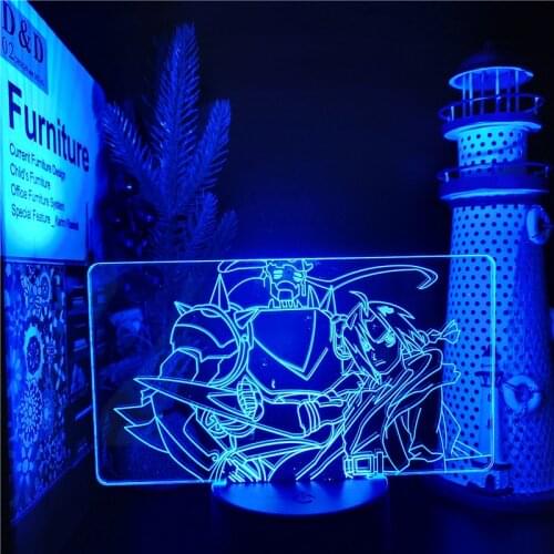 USB 3d Lamp Anime Fullmetal Alchemist Edward Elric Light Kids Child Night Light for Bedroom Decor Birthdy Gift Manga Edward Lamp