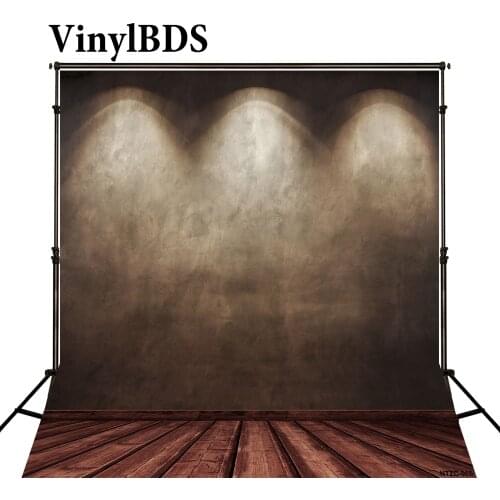 VinylBDS Photography Backdrops Dark Stage Spotlight Wood Brick Wall Backgrounds For Photo Studio