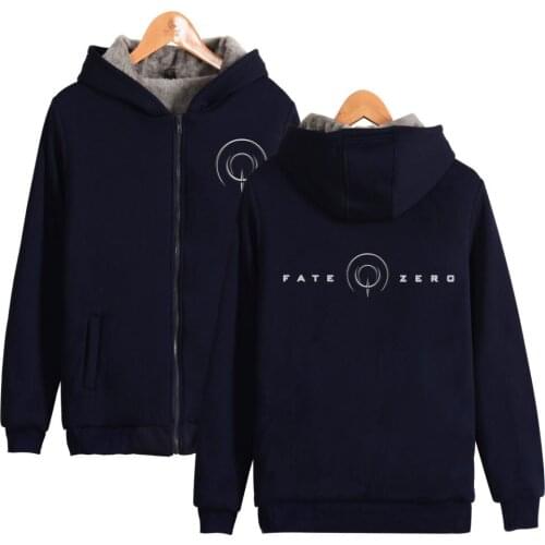 High Quality Hot Sale Fate Stay Night Thicker Hoodie Zipper Men Women Winter Warm Harajuku Anime Villus Thicken Zipper Sweatshir