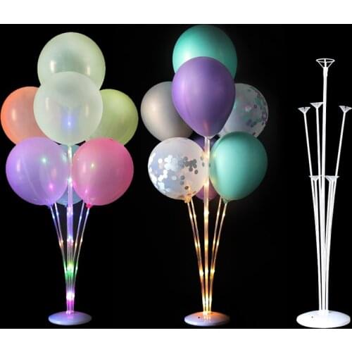 7color Led Balloons Bobo Ball Wedding Balloon Support Backdrop Decorations 2m LED Light Baloon Wedding Night Party Supplies