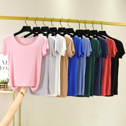 2021 New Solid Color T Shirt Women Fashion Polyester Lady T-Shirts Summer Short Sleeve Tee Girls Skate Tshirt Tops Plus Size