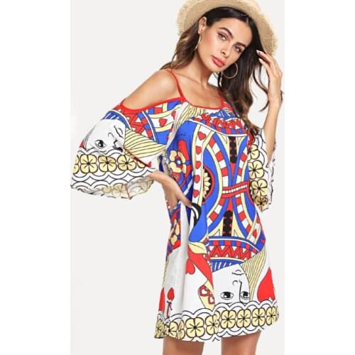 Womens Fashion Loose Dress New Suspender Dress European and American Beach Dress