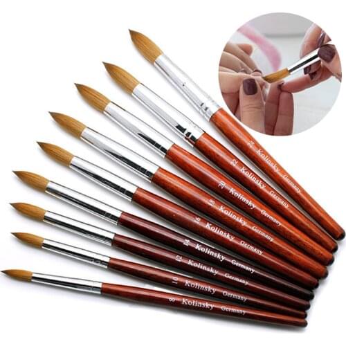 1pcs Nail Brush UV Gel Carving Pen Brush Liquid Powder DIY Drawing Brushes Round Wood Handle Acrylic Nail Manicure Accessories